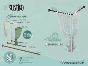 Sims 4 — Rustiko Shower curtain 1x1 by SIMcredible! — by SIMcredibledesigns.com available at TSR 5 colors in 15