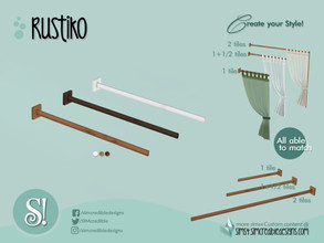 Sims 4 — Rustiko Shower curtain pole medium  by SIMcredible! — by SIMcredibledesigns.com available at TSR 3 colors