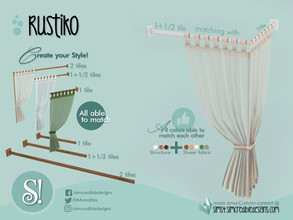 Sims 4 — Rustiko Shower curtain medium  by SIMcredible! — by SIMcredibledesigns.com available at TSR 5 colors in 15
