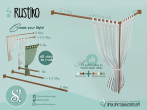 Sims 4 — Rustiko Shower curtain pole large by SIMcredible! — by SIMcredibledesigns.com available at TSR 3 colors