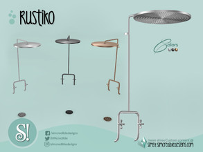Sims 4 — Rustiko Shower by SIMcredible! — by SIMcredibledesigns.com available at TSR 3 colors variations