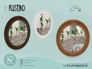 Sims 4 — Rustiko Mirror by SIMcredible! — by SIMcredibledesigns.com available at TSR 3 colors variations