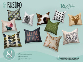 Sims 4 — Rustiko Cushion by SIMcredible! — by SIMcredibledesigns.com available at TSR