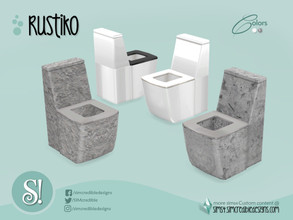 Sims 4 — Rustiko Toilet by SIMcredible! — by SIMcredibledesigns.com available at TSR 3 colors in 5 variations