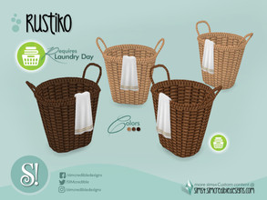 Sims 4 — Rustiko Hamper REQUIRES LAUNDRY DAY by SIMcredible! — REQUIRES LAUNDRY DAY by SIMcredibledesigns.com available