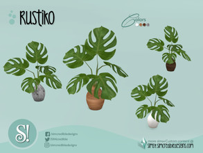 Sims 4 — Rustiko Plant Monstera by SIMcredible! — by SIMcredibledesigns.com available at TSR 4 colors variations
