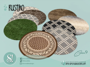 Sims 4 — Rustiko Rug patterns by SIMcredible! — by SIMcredibledesigns.com available at TSR 9 colors variations