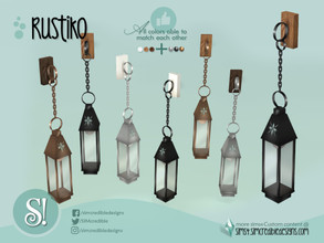 Sims 4 — Rustiko Sconce by SIMcredible! — by SIMcredibledesigns.com available at TSR 3 colors in 9 variations