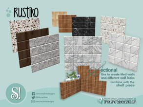 Sims 4 — Rustiko Wall tile by SIMcredible! — by SIMcredibledesigns.com available at TSR 9 colors variations