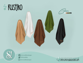 Sims 4 — Rustiko Wall Towel by SIMcredible! — by SIMcredibledesigns.com available at TSR 5 colors variations