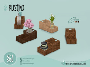 Sims 4 — Rustiko Wicker boxes by SIMcredible! — by SIMcredibledesigns.com available at TSR 3 colors variations