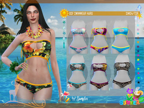 Sims 4 — DSF SWIMWEAR HARU by DanSimsFantasy — Two-piece swimsuit, adjusted on the sides with laces. You have 47 models