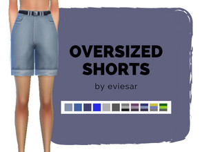 Sims 4 — Oversized Shorts by EvieSAR — - basegame - 11 swatches (5 of those with plaid pattern) - custom thumbnails - all