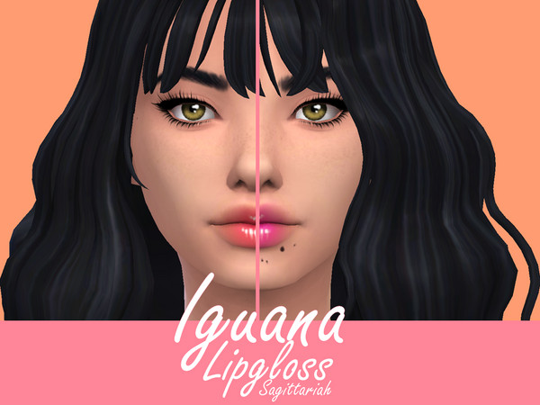 Sims 4 — Iguana Lipgloss by Sagittariah — base game compatible 5 swatches properly tagged enabled for all occults