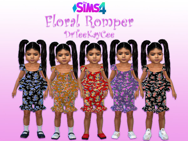 Sims 4 — Floral Romper Outfit by drteekaycee — The summer is here and your toddler is in need of a cool cute outfit. Keep