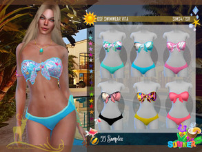 Sims 4 — DSF SWIMWEAR VITA by DanSimsFantasy — Exhibit various colors this summer with a two-piece swimsuit, you have 45