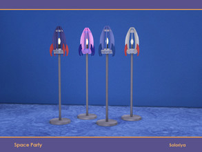 Sims 4 — Space Party. Rocket Lamp by soloriya — Floor rocket lamp. Part of Space Party set. 4 color variations. Category: