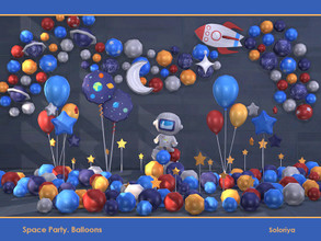 Sims 4 — Space Party Balloons by soloriya — A set of decorative balloons for your space parties. Includes 10 objects, has