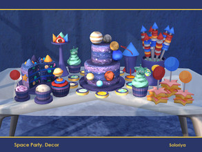 Sims 4 — Space Party Decor by soloriya — A set of decorative food for your space parties. Includes 10 objects. Has 4