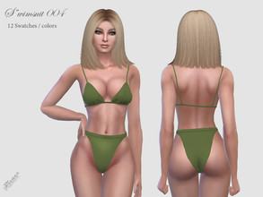 Sims 4 — Swimsuit 004 by pizazz — MESH included with download Base game 12 colors / swatches HQ