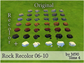 Sims 4 — M90 Rock Recolor 06-10 by Mircia90 — Stone texture in similar colors of stones from the game in 5 colors +