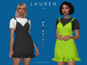 Sims 4 — LAUREN | dress by Plumbobs_n_Fries — New Mesh Short dress over a t-shirt. Female | Teen - Elders Hot Weather