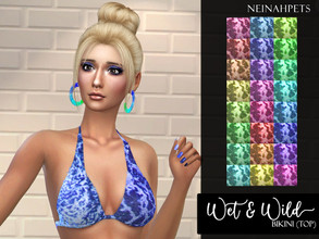 Sims 4 — Wet & Wild Bikini Top by neinahpets — A flirty bikini top with a watercolor and acrylic pour style. 24