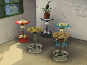 Sims 4 — Gear Wheel Side Table by Cyclonesue — Wheel rims and cogs make the absolute best of end tables - yes, they