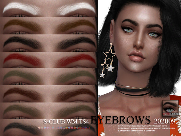 Sims 4 — S-Club WM ts4 Eyebrows 202009 by S-Club — Eyebrows, 17 swatches, hope you like, thank you.
