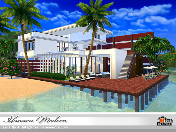 Sims 4 — Hanara Modern NoCC by autaki — Hanara Modern NoCC House for your simmies. Hope you love this house.