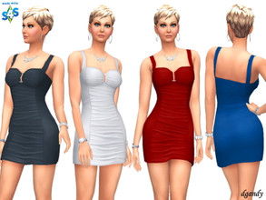 Sims 4 — Dress 202006_21 by Dgandy — Base game item Outfits: Everyday Formal Party 4 colors