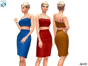 Sims 4 — Dress 202006_22 by Dgandy — Base game item Outfits: Everyday Formal Party 3 colors