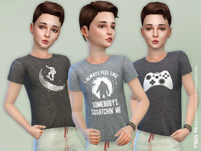Sims 4 — T-Shirt Collection for Boys P17 by lillka — T-Shirt Collection for Boys P17 3 styles 