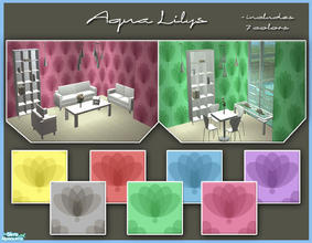 Sims 2 — Aqua Lilys by elmazzz — Includes 7 colors