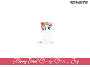 Sims 4 — Albany Floral Dining Decor - Jug {Mesh Required} by neinahpets — A ceramic jug recolor. (See Creator Notes for