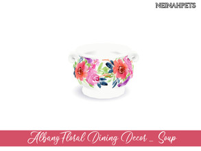 Sims 4 — Albany Floral Dining Decor - Soup {Mesh Required} by neinahpets — Soup dish recolor (see Creator Notes for