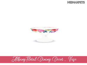 Sims 4 — Albany Floral Dining Decor - Vase {Mesh Required} by neinahpets — An empty wide vase with a watercolor floral