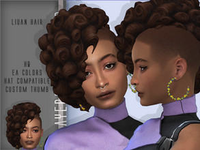 Sims 4 — Liuan Hair by PlayersWonderland — HQ Custom thumbnail EA colors Hat compatible Spec/ Normalmap added