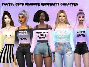 Sims 4 — Pastel goth short sweaters - Discover University needed by ToxicBeer666 — you need discover university for them