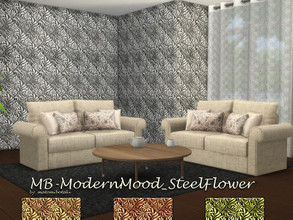 Sims 4 — MB-ModernMood_SteelFlower by matomibotaki — MB-ModernMood_SteelFlower, decorative embossed wallpaper, comes in 4