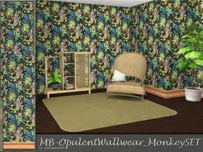 Sims 4 — MB-OpulentWallwear_MonkeySET by matomibotaki — MB-OpulentWallwear_MonkeySET Exotic and colorful wallpapers, set