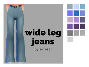 Sims 4 — Wide Leg Jeans by EvieSAR — - basegame - 16 swatches - custom thumbnails - all lods, all maps - not allowed to
