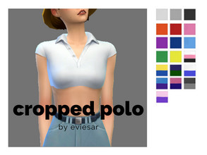 Sims 4 — Cropped Polo by EvieSAR — - basegame - 19 swatches (11 plain, 8 pattern) - custom thumbnails - all maps - not