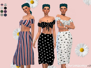 Sims 4 — Midi skirt (summer set) by chrimsimy — -female midi skirt -9 swatches -custom thumbnail -all LODs Hope you like
