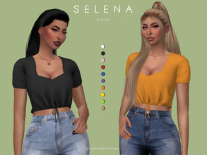 Sims 4 — SELENA | blouse by Plumbobs_n_Fries — New Mesh Short-sleeved blouse HQ Texture Female | Teen - Elders Hot