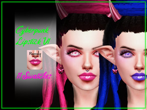 Sims 4 — Cyberpunk Lipstick V1 by Reevaly — 11 Swatches. Teen to Elder. For Female. Base Game compatible. Please do not