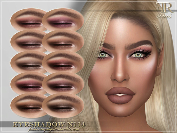 Sims 4 — Eyeshadow N114 by FashionRoyaltySims — Standalone Custom thumbnail 10 color options HQ texture Compatible with
