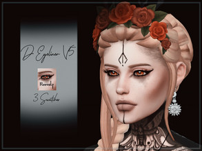 Sims 4 — D Eyeliner V5 by Reevaly — 3 Swatches. Teen to Elder. For Female. Base Game compatible. Handdraw. Please do not