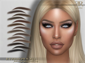 Sims 4 — Eyebrows N11 by FashionRoyaltySims — Standalone Custom thumbnail 14 color options HQ texture Compatible with HQ