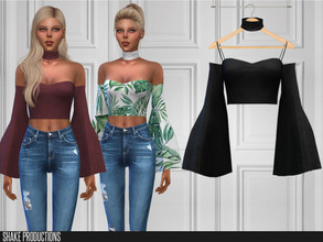 Sims 4 — ShakeProductions 463 - Blouse by ShakeProductions — Tops/Blouses All LODs Handpainted 25 Colors Credits;